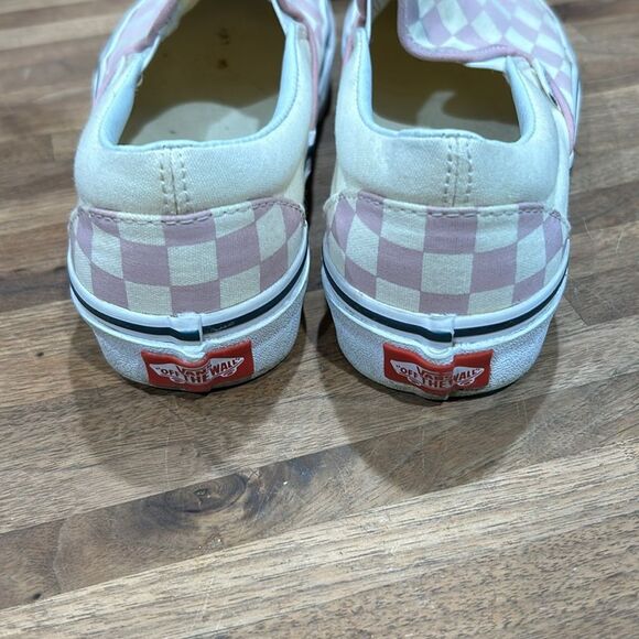 Vans Checkered Mauve Slip On worn once size 4.5 Adorable - Picture 6 of 10
